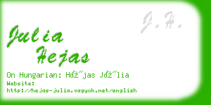 julia hejas business card